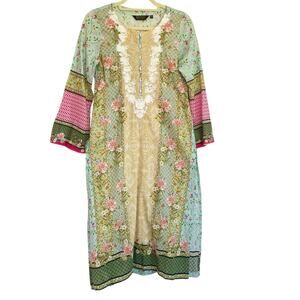 Beximco Luxury Lawn Floral Print Long Sleeve Kurta Women M Heavy Embroidery